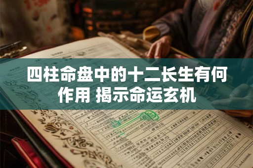 四柱命盘中的十二长生有何作用 揭示命运玄机