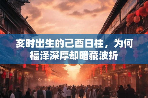 亥时出生的己酉日柱，为何福泽深厚却暗藏波折