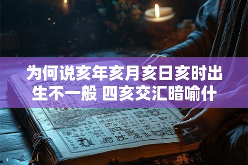 为何说亥年亥月亥日亥时出生不一般 四亥交汇暗喻什么命理