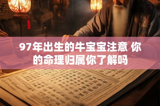 97年出生的牛宝宝注意 你的命理归属你了解吗