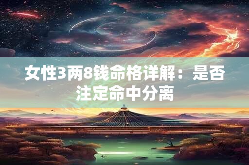 女性3两8钱命格详解：是否注定命中分离