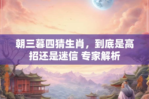 朝三暮四猜生肖，到底是高招还是迷信 专家解析