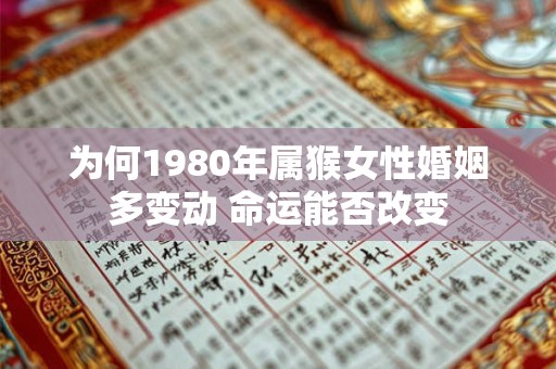 为何1980年属猴女性婚姻多变动 命运能否改变