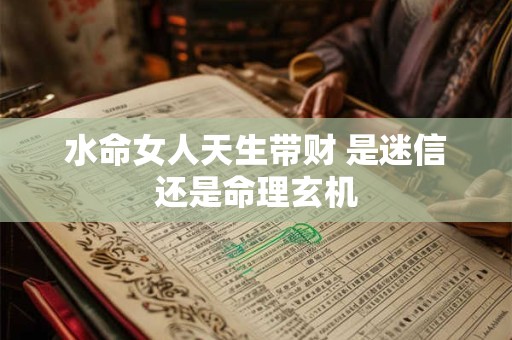 水命女人天生带财 是迷信还是命理玄机