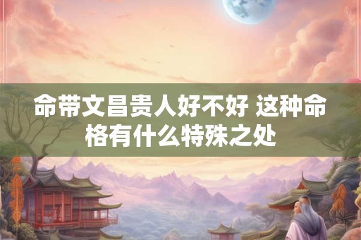 命带文昌贵人好不好 这种命格有什么特殊之处