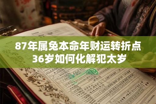 87年属兔本命年财运转折点 36岁如何化解犯太岁
