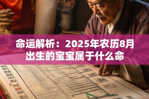 命运解析：2025年农历8月出生的宝宝属于什么命