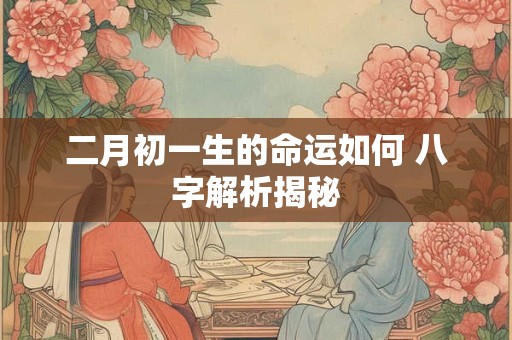 二月初一生的命运如何 八字解析揭秘