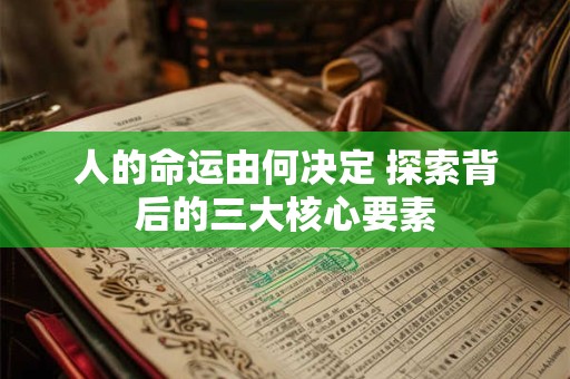 人的命运由何决定 探索背后的三大核心要素