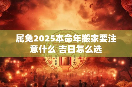 属兔2025本命年搬家要注意什么 吉日怎么选