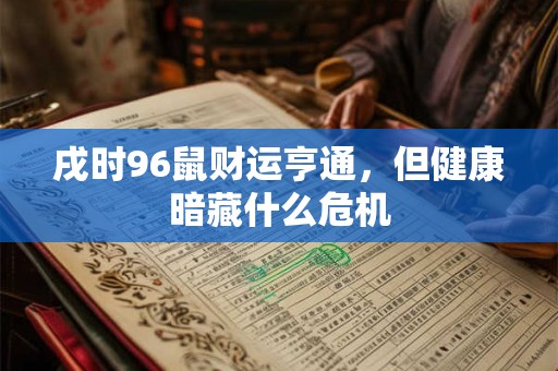 戌时96鼠财运亨通，但健康暗藏什么危机