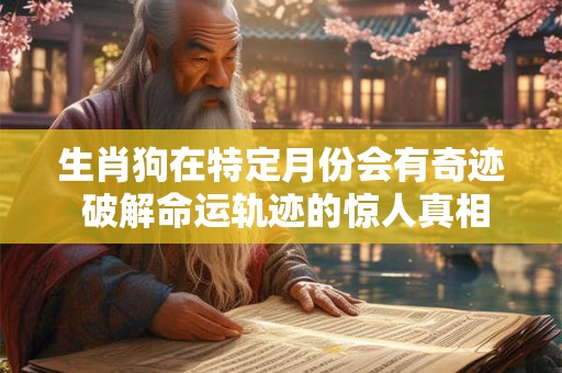 生肖狗在特定月份会有奇迹 破解命运轨迹的惊人真相