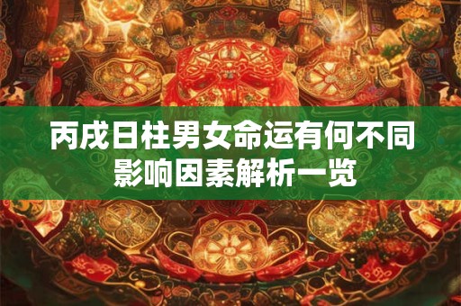 丙戌日柱男女命运有何不同 影响因素解析一览