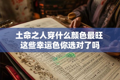 土命之人穿什么颜色最旺 这些幸运色你选对了吗