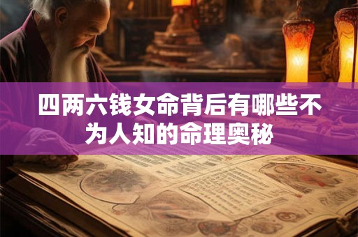 四两六钱女命背后有哪些不为人知的命理奥秘