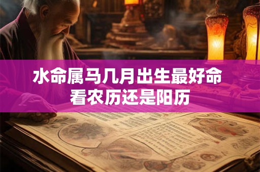 水命属马几月出生最好命 看农历还是阳历