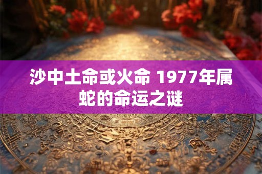 沙中土命或火命 1977年属蛇的命运之谜