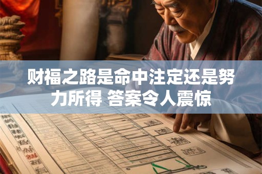 财福之路是命中注定还是努力所得 答案令人震惊