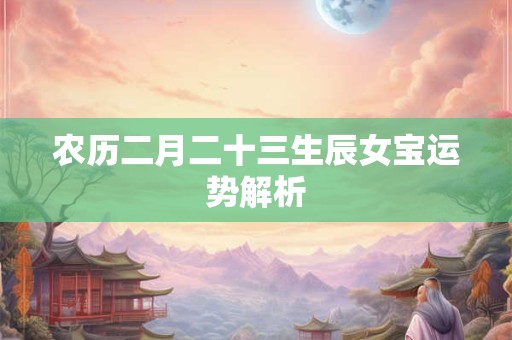 农历二月二十三生辰女宝运势解析