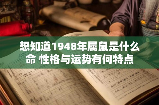 想知道1948年属鼠是什么命 性格与运势有何特点