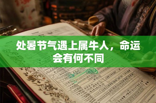 处暑节气遇上属牛人，命运会有何不同