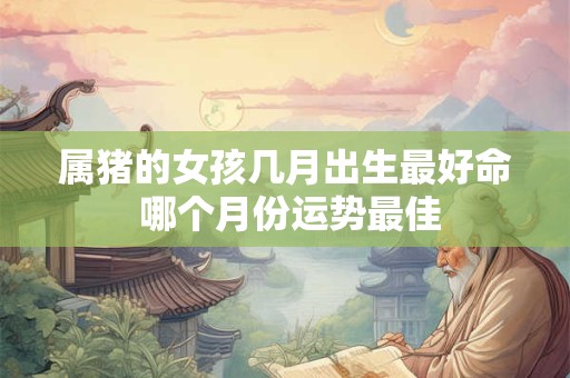属猪的女孩几月出生最好命 哪个月份运势最佳