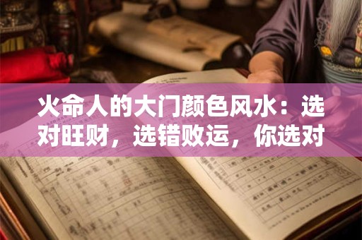 火命人的大门颜色风水：选对旺财，选错败运，你选对了吗