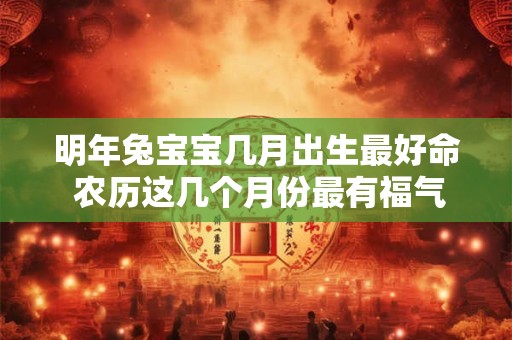 明年兔宝宝几月出生最好命 农历这几个月份最有福气