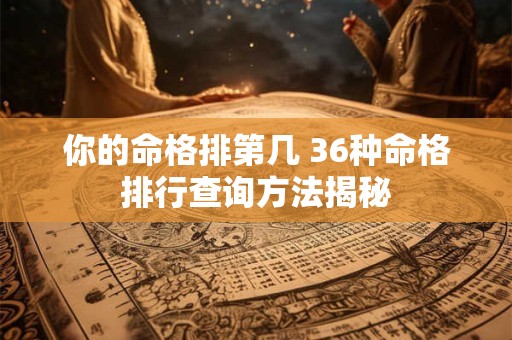 详细阅读:你的命格排第几 36种命格排行查询方法揭秘 你的命格排第几 36种命格排行查询方法揭秘
