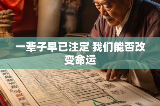 一辈子早已注定 我们能否改变命运