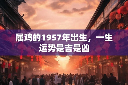 属鸡的1957年出生，一生运势是吉是凶