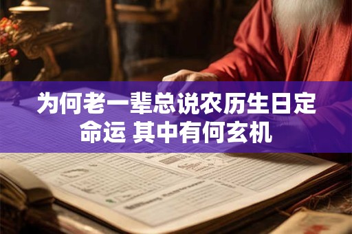 为何老一辈总说农历生日定命运 其中有何玄机