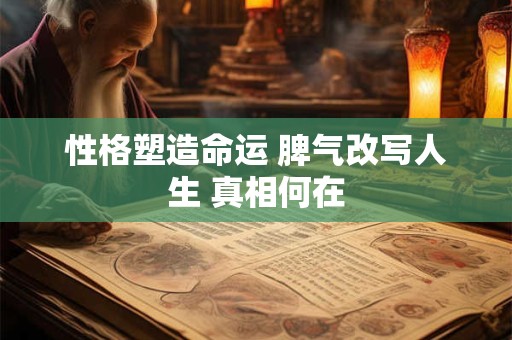 性格塑造命运 脾气改写人生 真相何在 性格塑造命运 脾气改写人生 真相何在