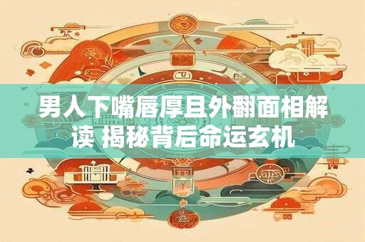 男人下嘴唇厚且外翻面相解读 揭秘背后命运玄机