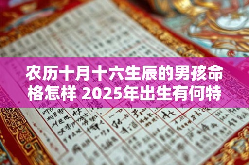 农历十月十六生辰的男孩命格怎样 2025年出生有何特殊运势