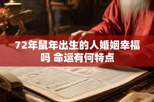 72年鼠年出生的人婚姻幸福吗 命运有何特点
