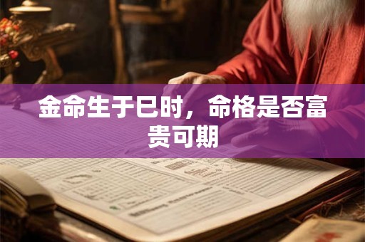 金命生于巳时，命格是否富贵可期