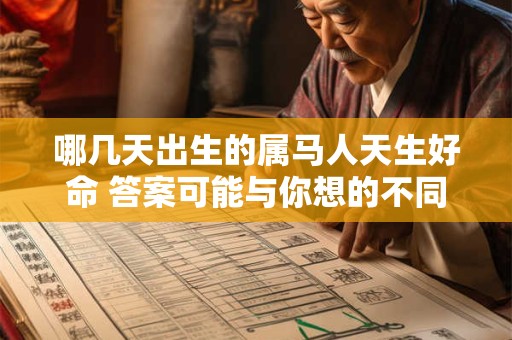 哪几天出生的属马人天生好命 答案可能与你想的不同