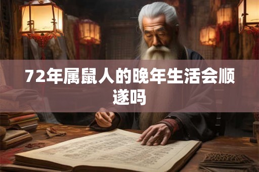 72年属鼠人的晚年生活会顺遂吗