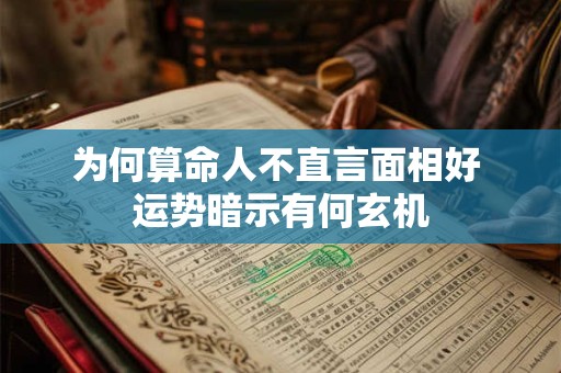 为何算命人不直言面相好 运势暗示有何玄机