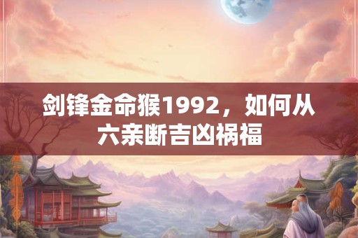 剑锋金命猴1992，如何从六亲断吉凶祸福