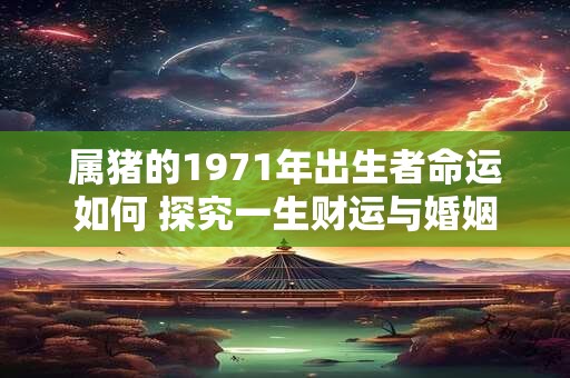 属猪的1971年出生者命运如何 探究一生财运与婚姻