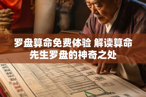 罗盘算命免费体验 解读算命先生罗盘的神奇之处