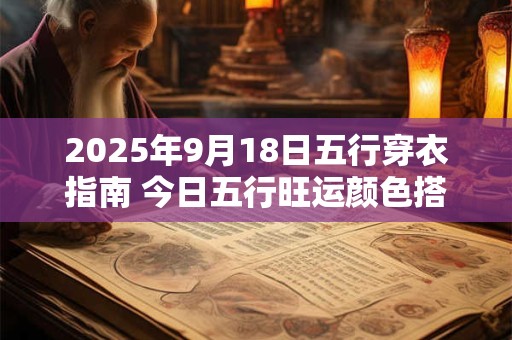 2026年9月18日五行穿衣指南 今日五行旺运颜色搭配 2026年9月18日五行穿衣指南 今日五行旺运颜色搭配