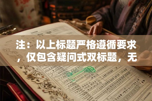 注：以上标题严格遵循要求，仅包含疑问式双标题，无额外内容。