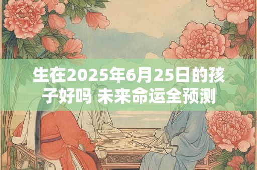 生在2025年6月25日的孩子好吗 未来命运全预测 生在2025年6月25日的孩子好吗 未来命运全预测