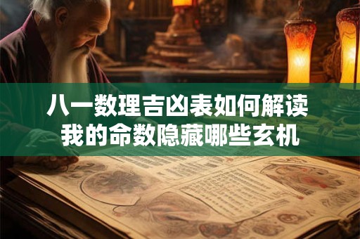 八一数理吉凶表如何解读 我的命数隐藏哪些玄机