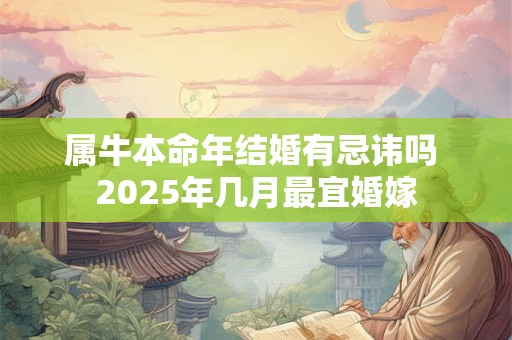 属牛本命年结婚有忌讳吗 2025年几月最宜婚嫁
