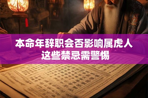 本命年辞职会否影响属虎人 这些禁忌需警惕