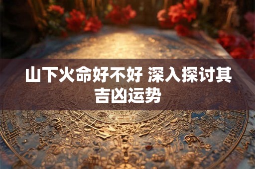 山下火命好不好 深入探讨其吉凶运势